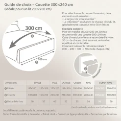 Couette 300x240 cm 4 saisons ELSA garnissage fibre polyester 500g/m2><noscript><img width=