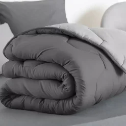 Couette 220x240 CM ABBY bicolore gris clair et gris 300 gr><noscript><img width=