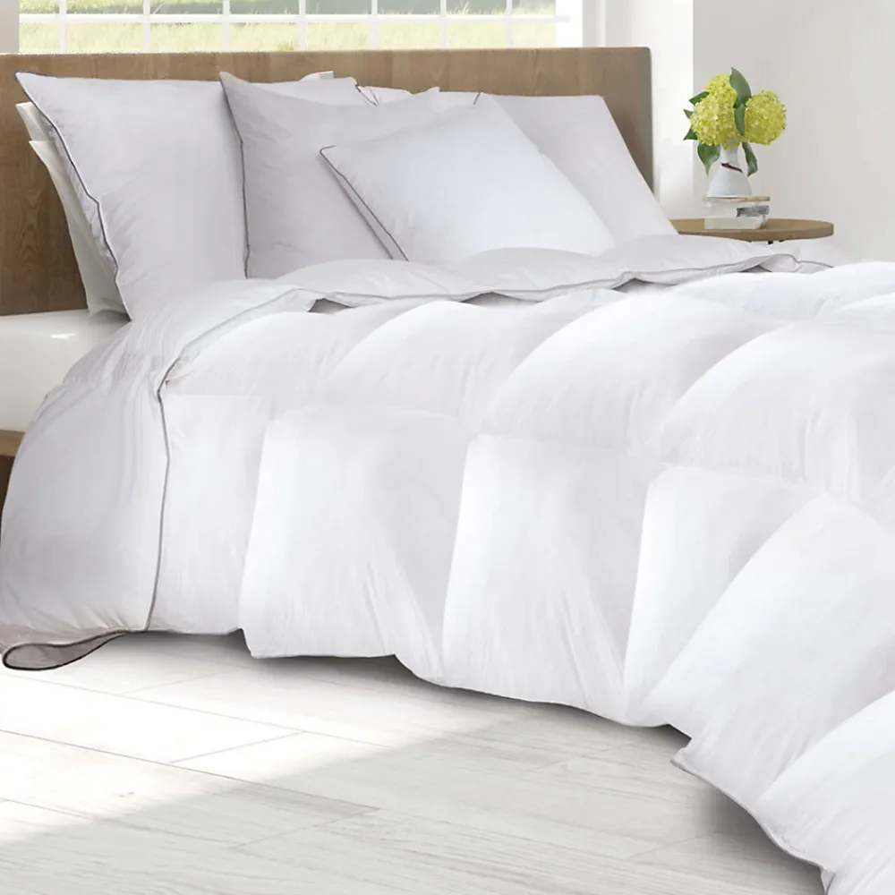 Couette 220x240 CM AELA en plume d'oie anti acarien 500 gr + 2 oreillers>IDMarket