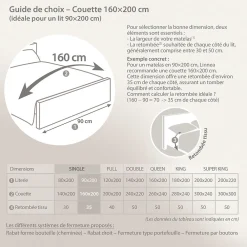 Couette 160x200 cm été CAP NORD garnissage naturel duvet d'oie 250g/m2><noscript><img width=
