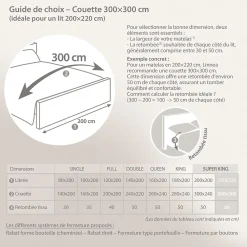 Linnea Couette 300x300 cm été CAP NORD garnissage naturel duvet d'oie 250g/m2* Couette