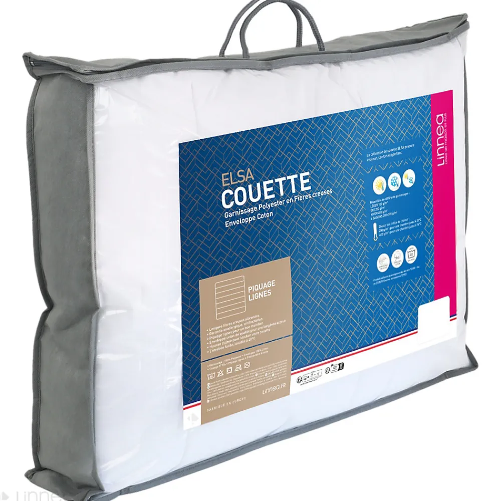 Couette 140x200 cm été ELSA garnissage fibre polyester 200g/m2>Linnea Discount
