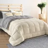 Couette 220x240 CM ZOE polaire biface gris et crème 400 gr>IDMarket Hot