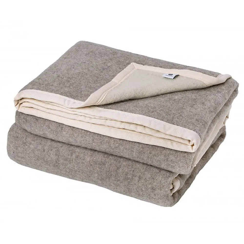 Couverture 100% Laine Toison DOr 180 x 240 taupe naturel>Toison d'Or Clearance