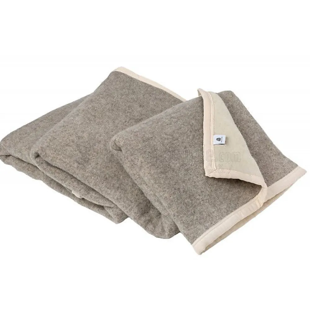 Couverture 100% Laine Toison DOr 180 x 240 taupe naturel>Toison d'Or Clearance