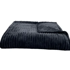 Couverture 100% polyester 180x240 cm microvelours DOLCE gris acier>Linnea Discount