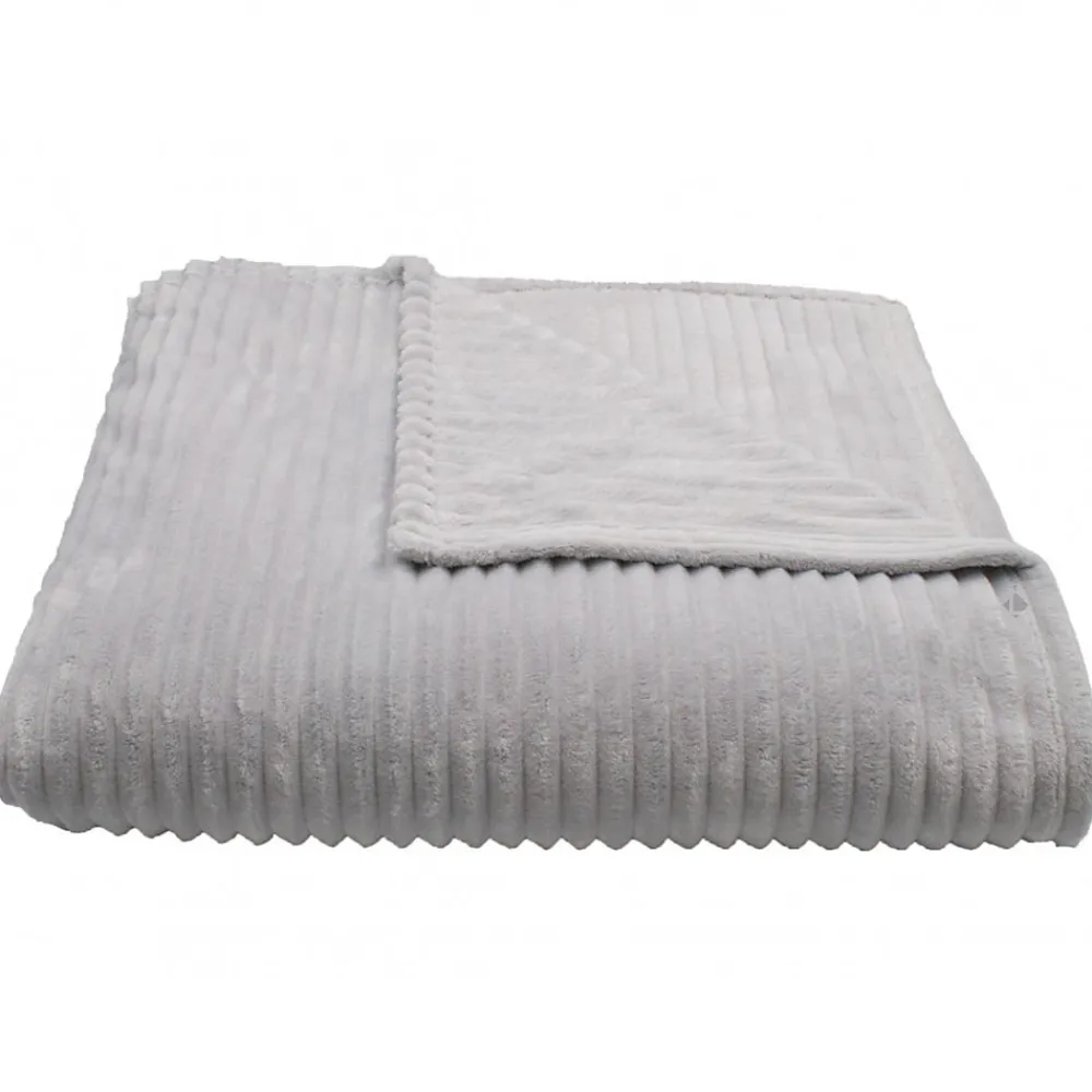 Couverture 100% polyester 180x240 cm microvelours DOLCE gris perle>Linnea Online