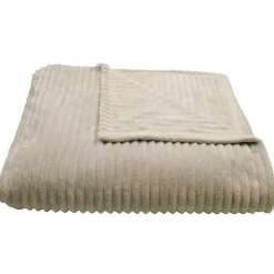 Linnea Couverture 100% polyester 220x240 cm microvelours DOLCE marron sable* Couverture