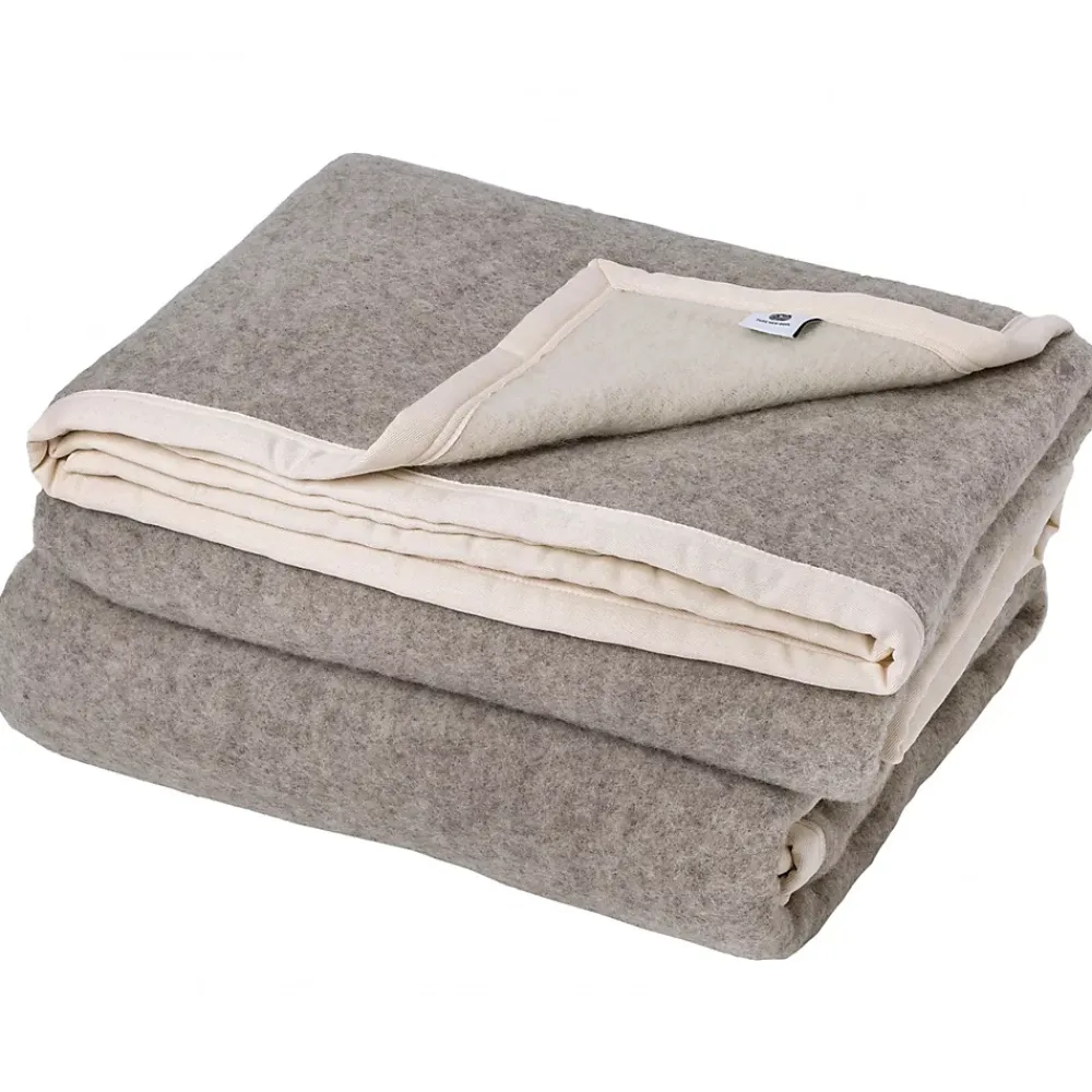 Linnea Couverture 100% pur laine vierge 220x240 cm PASTORALE blanchie* Couverture