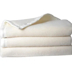 Couverture 100% Pure Laine Vierge Double face "Volta" 500 gr/m² - Volta Naturel Blanchi - 240 x 300 cm>Toison d'Or Discount