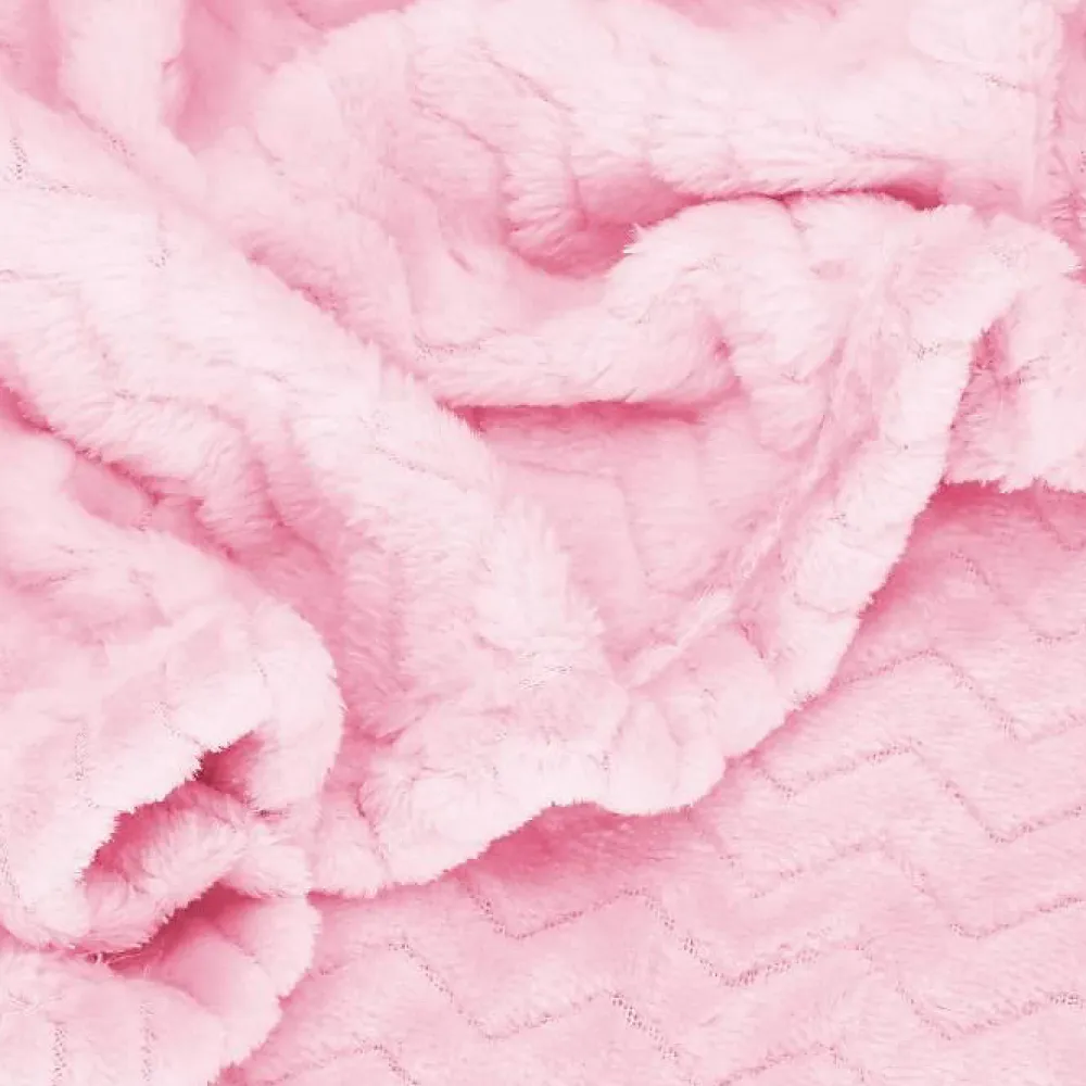 Springos Couverture - - Couvre-lit 160x200 cm - Douceur extra soft - Motif zigzag - Rose* Couverture