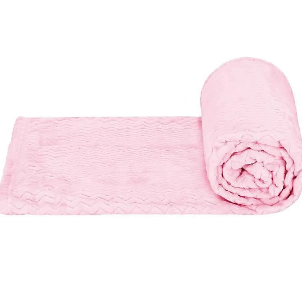 Springos Couverture - - Couvre-lit 160x200 cm - Douceur extra soft - Motif zigzag - Rose* Couverture
