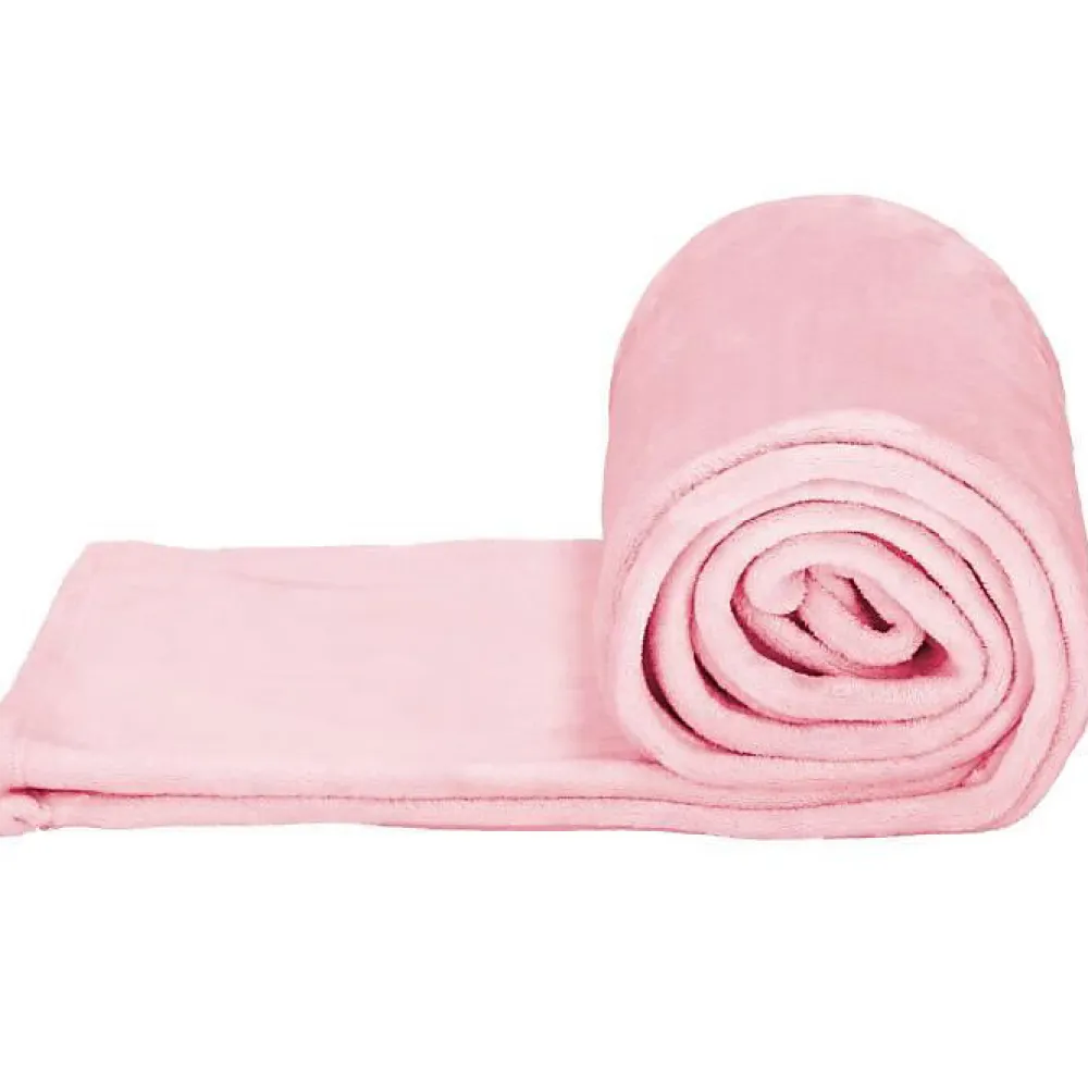 Couverture - - Douillette 150x200 cm - Polyester 100% - Rose - 350 g/m²>Springos Clearance