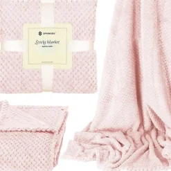 Springos Couverture - - 200x220 cm - Douce - Rose - Polyester avec texture* Couverture