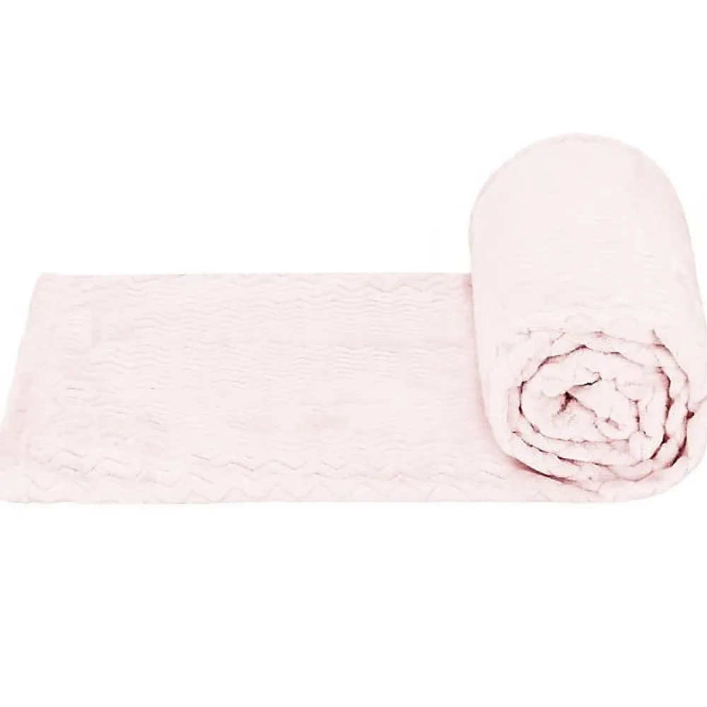 Couverture - - 200x220 cm - Rose pastel - Zigzag - Douceur et chaleur>Springos Hot