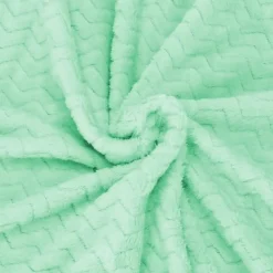 Couverture - - Zigzag - 130 x 180 cm - Polyester - Vert pastel>Springos
