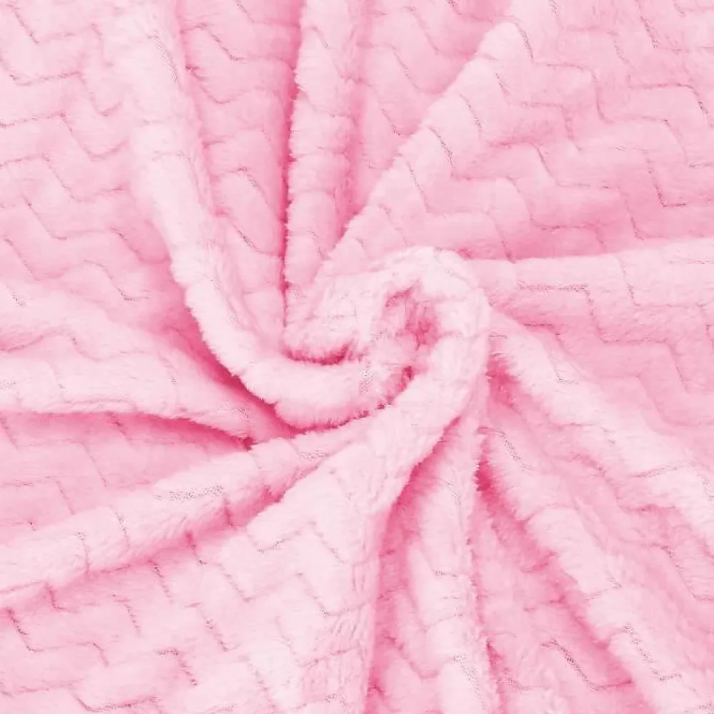 Springos Couverture - - Zigzag - 130 x 180 cm - Polyester - Rose bébé* Couverture