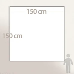Couverture courtepointe en mousseline de coton 150x150 cm + 5 cm ELZA beige ficelle><noscript><img width=