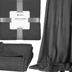 Couverture Couvre-lit Salon 200x220 cm - Moelleux et Doux - Graphite><noscript><img width=