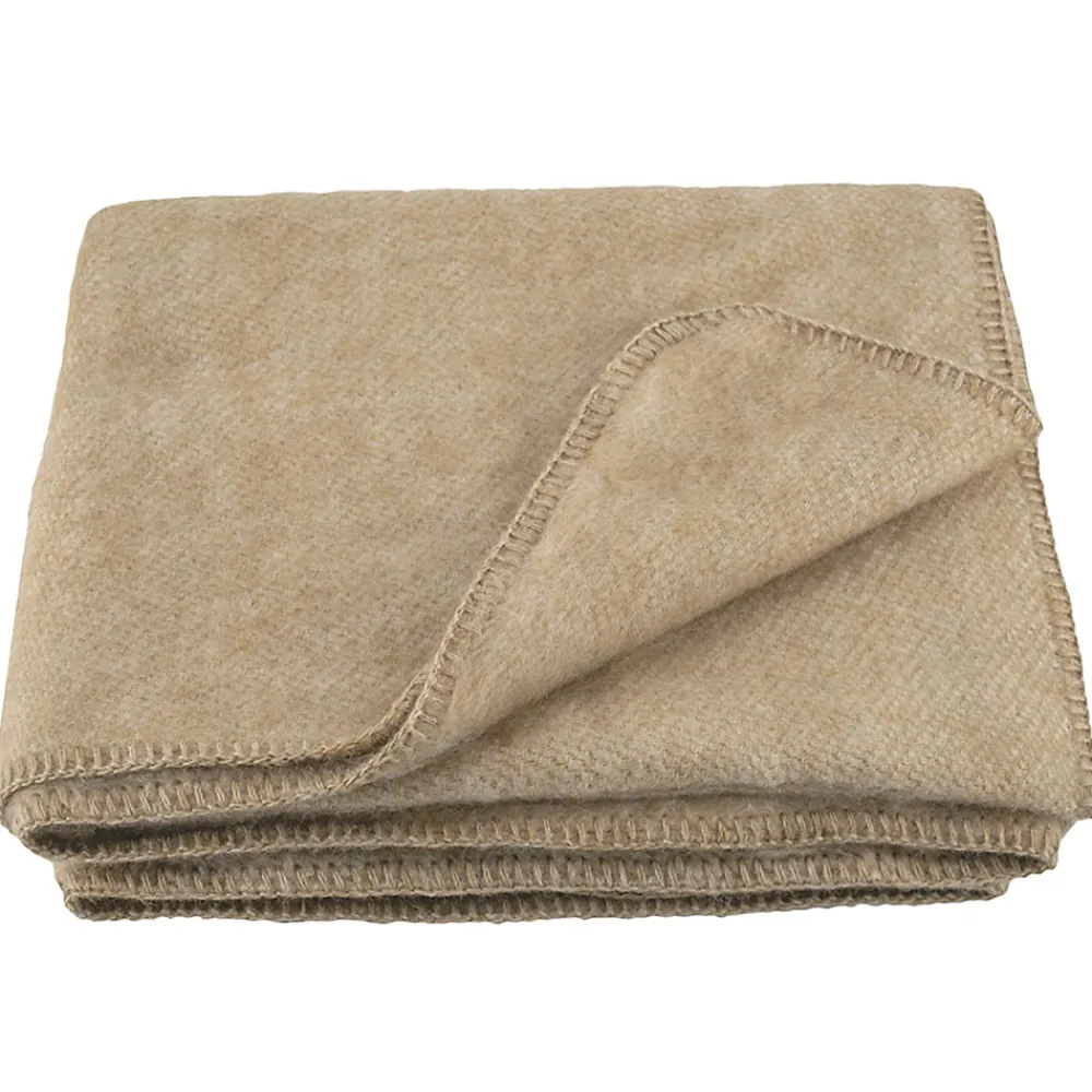 Couverture en laine mélangée 240x260 cm OSLOO beige lin>Linnea Discount