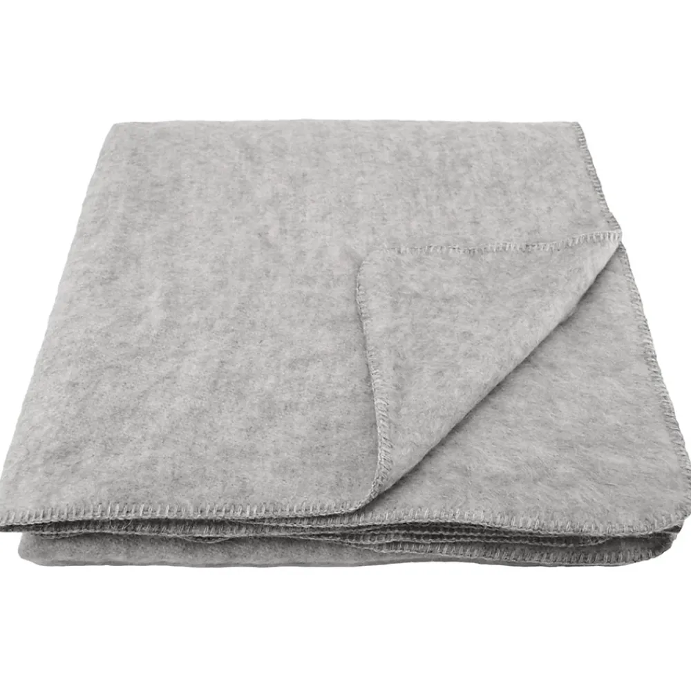 Linnea Couverture en laine mélangée 220x240 cm OSLOO gris perle* Couverture