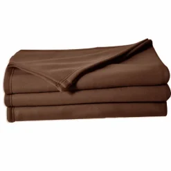 Poyet Motte Couverture en polaire unie (220x240 cm - Marron chocolat)* Couverture