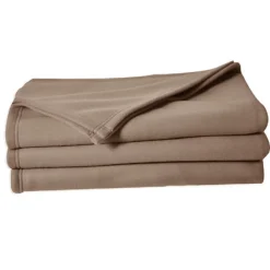 Poyet Motte Couverture en polaire unie (240x260 cm - Taupe)* Couverture