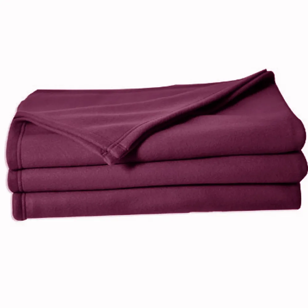 Couverture en polaire unie (240x260 cm - Prune)* Couverture