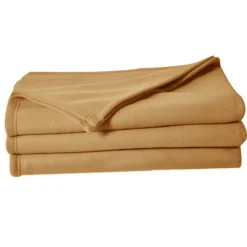 Poyet Motte Couverture en polaire unie (220x240 cm - Sable)* Couverture