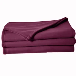 Couverture en polaire unie (220x240 cm - Prune)* Couverture