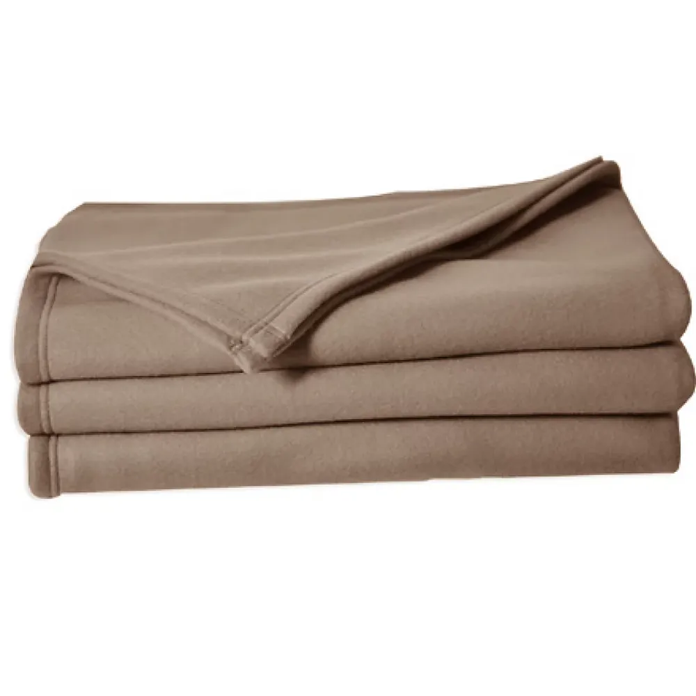 Poyet Motte Couverture en polaire unie (220x240 cm - Taupe)* Couverture