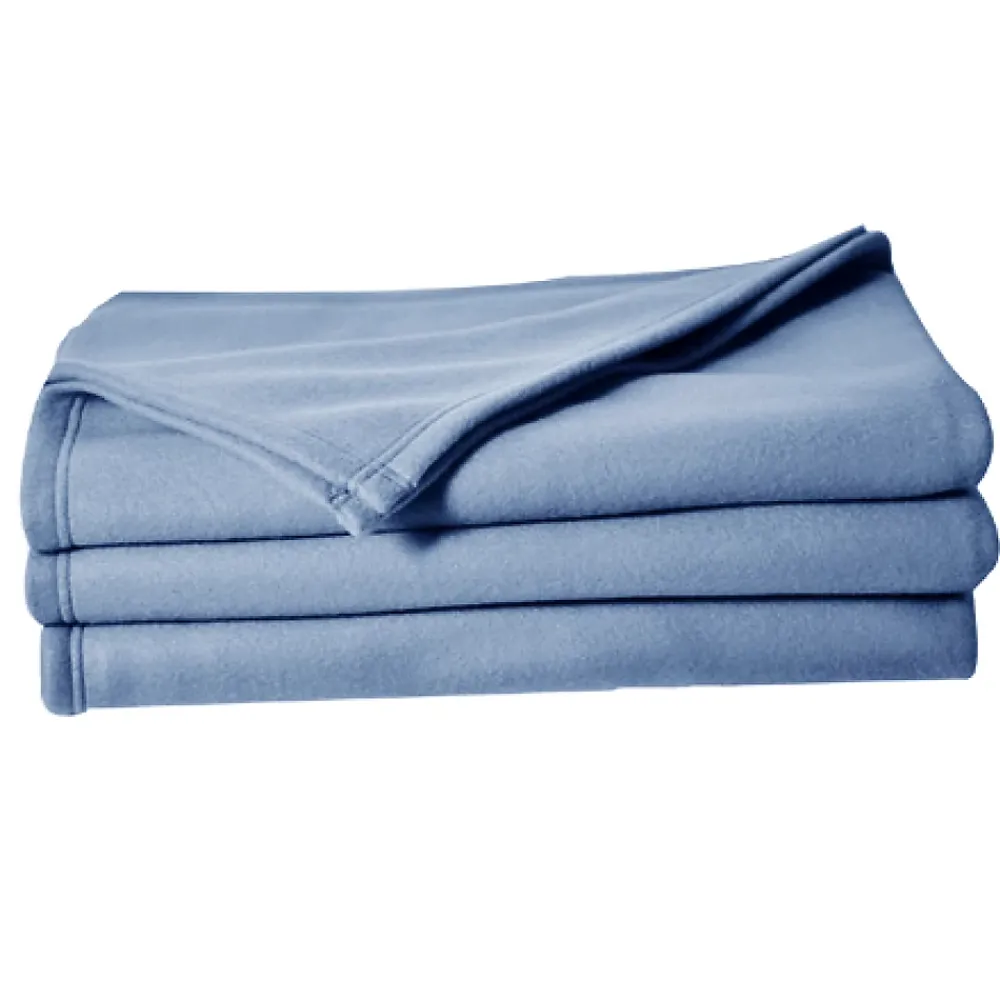 Couverture en polaire unie (180x220 cm - Bleu)* Couverture