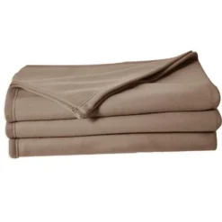 Couverture en polaire unie (180x220 cm - Taupe)>Poyet Motte New