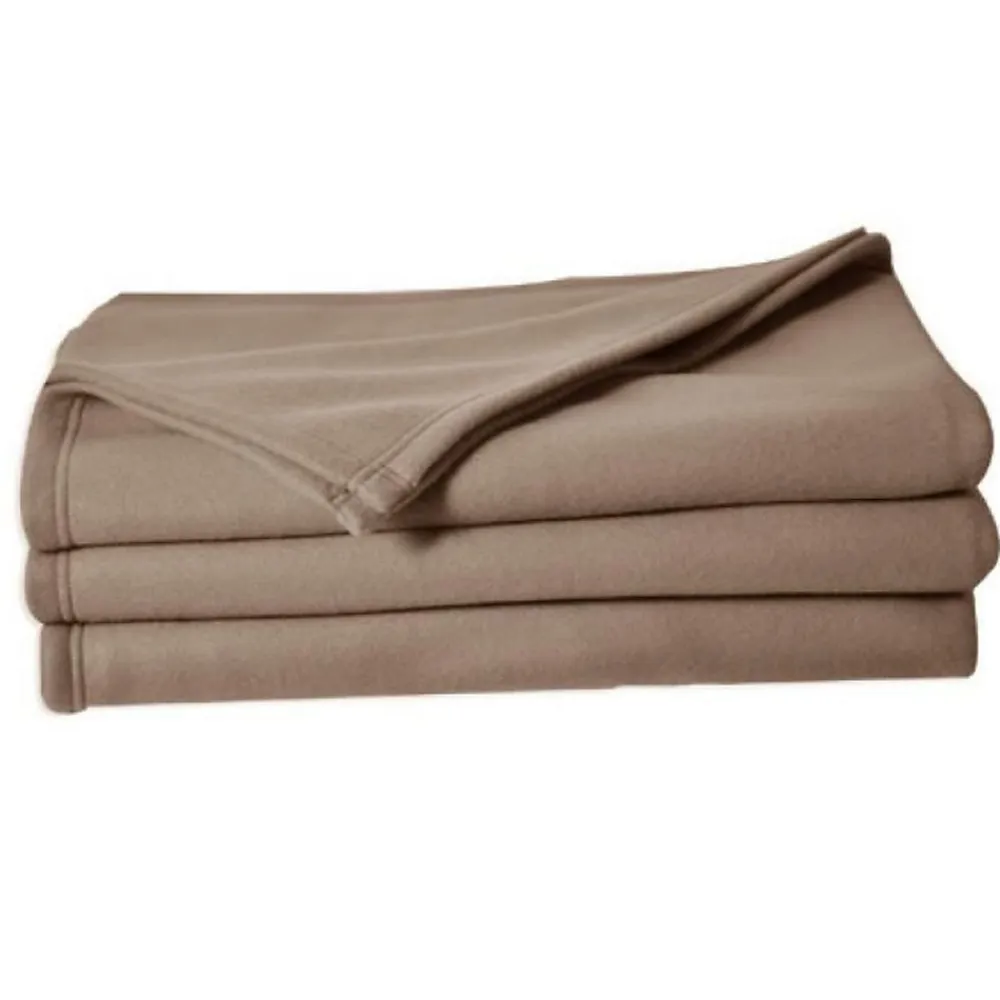 Couverture en polaire unie (180x220 cm - Taupe)>Poyet Motte New