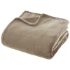Atmosphera Couverture flanelle 180 x 230 cm beige polyester* Boutis, Couvre-Lit, Édredon