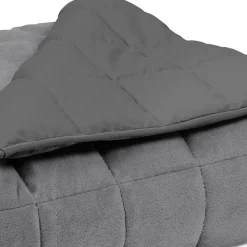 IDMarket Couverture lestée 150x200 CM CELESTE bicolore gris clair et gris 9 kg* Couverture