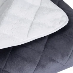 IDMarket Couverture lestée 150x200 CM CELESTE biface polaire gris et blanc 7 kg* Couverture