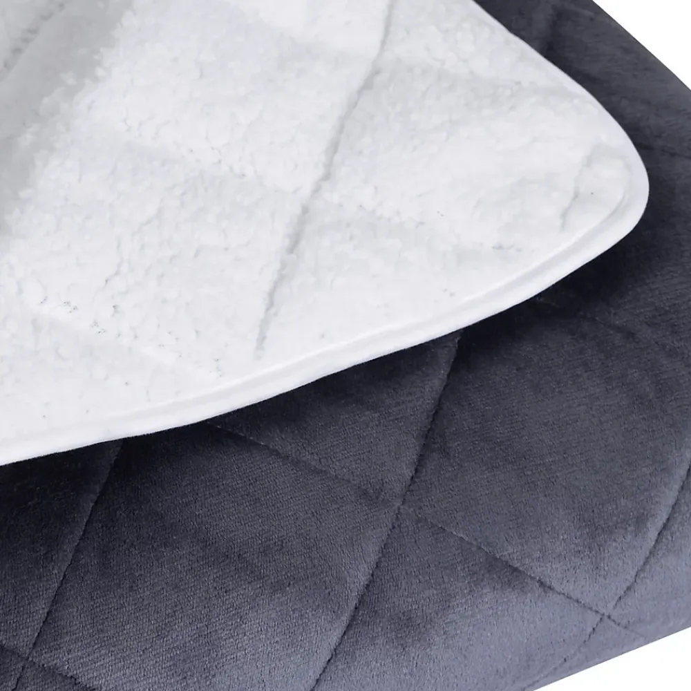 IDMarket Couverture lestée 150x200 CM CELESTE biface polaire gris et blanc 7 kg* Couverture