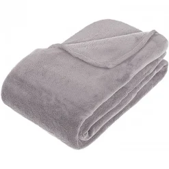 Couverture microfibre 180 x 230 cm - Gris clair>Atmosphera New