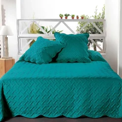 Couverture molletonné surpiquage graphique (180x240 cm - Turquoise)>Linder Clearance