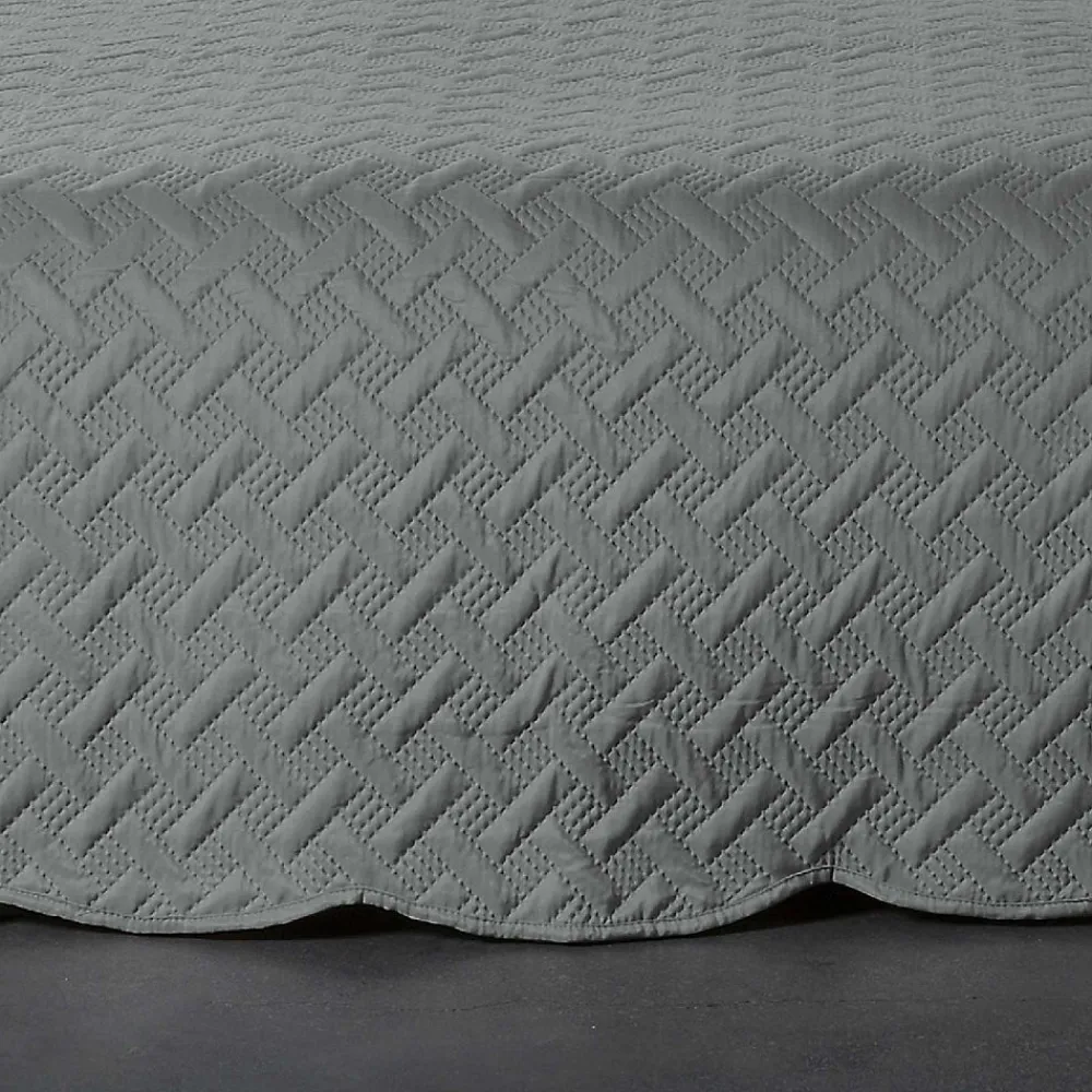 Couverture molletonné surpiquage graphique (150x150 cm - Gris Foncé)>Linder New