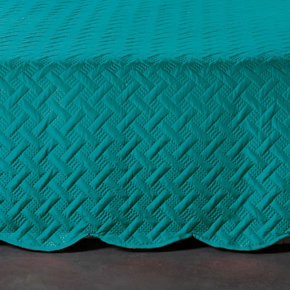 Couverture molletonné surpiquage graphique (150x150 cm - Turquoise)>Linder Hot
