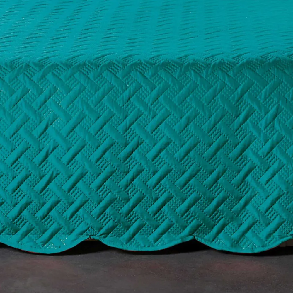 Linder Couverture molletonné surpiquage graphique (230x250 cm - Turquoise)* Couverture