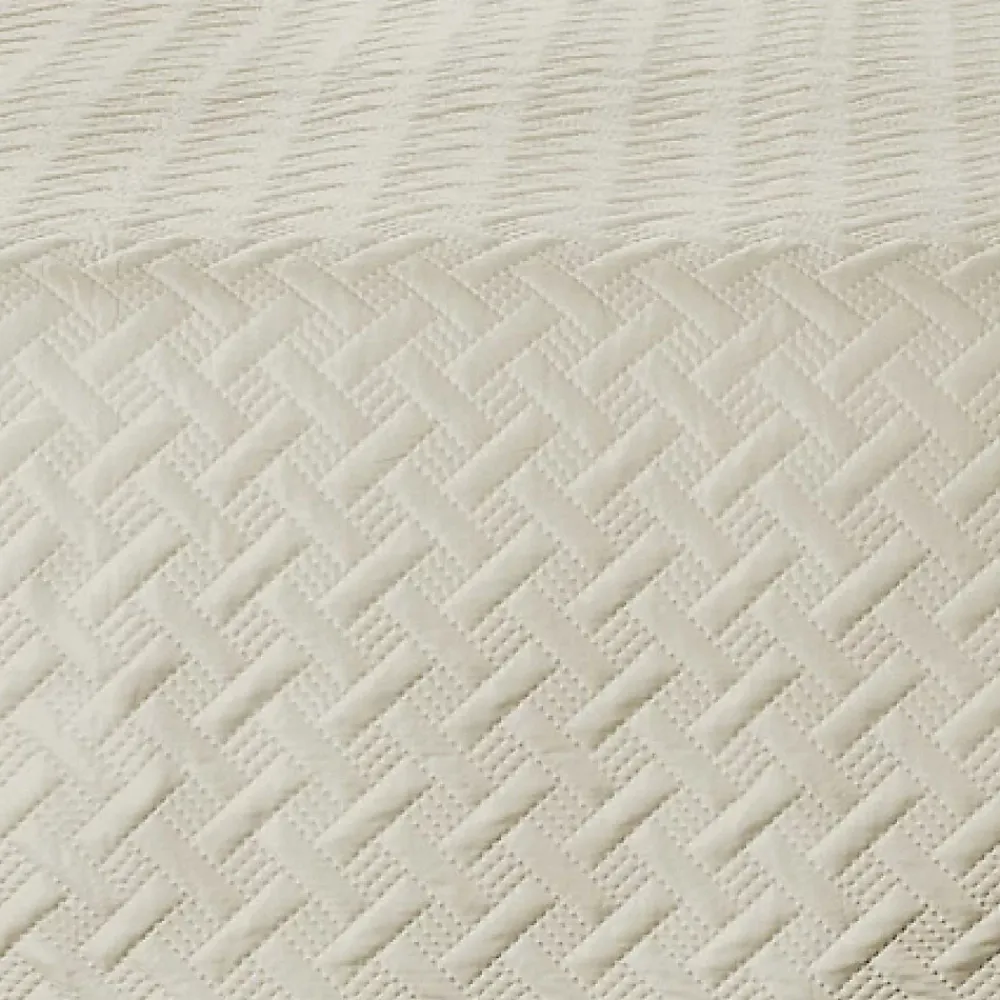 Linder Couverture molletonné surpiquage graphique (230x250 cm - Beige)* Couverture