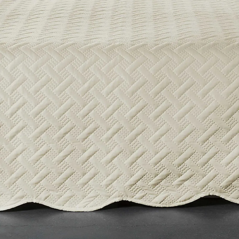 Couverture molletonné surpiquage graphique (250x260 cm - Beige)>Linder New