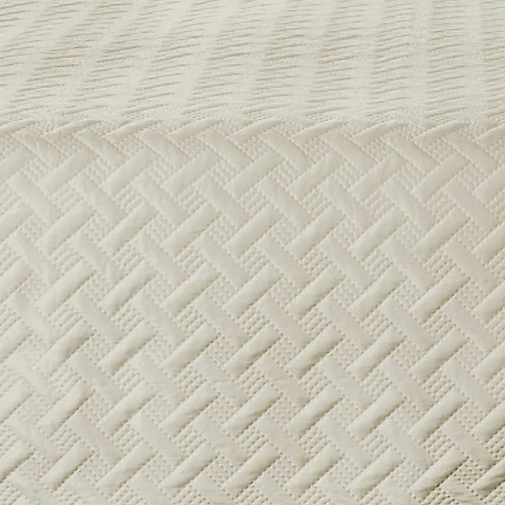 Couverture molletonné surpiquage graphique (250x260 cm - Beige)>Linder New