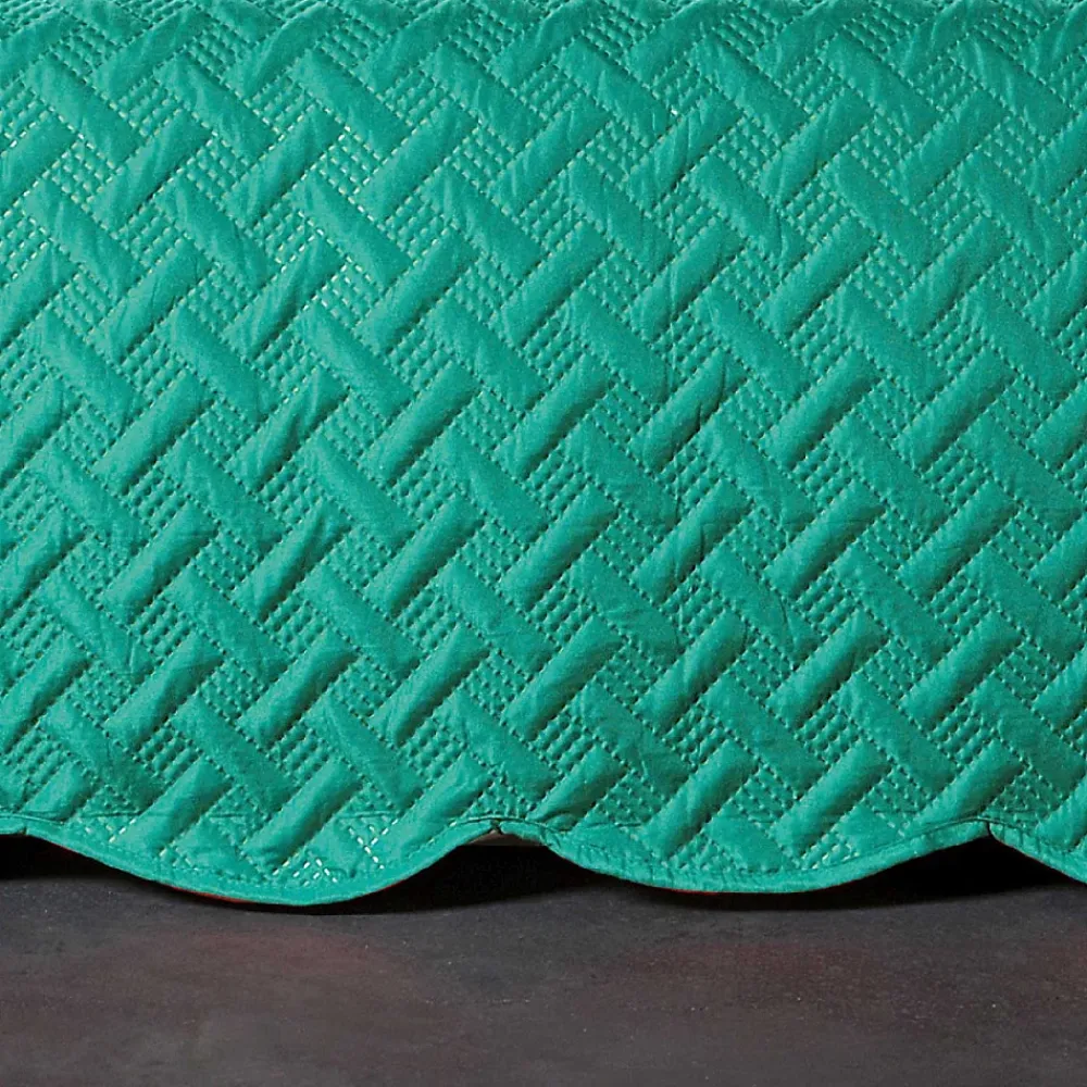 Linder Couverture molletonné surpiquage graphique (150x150 cm - Vert)* Couverture