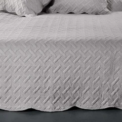 Couverture molletonné surpiquage graphique (150x150 cm - Gris clair)>Linder Discount