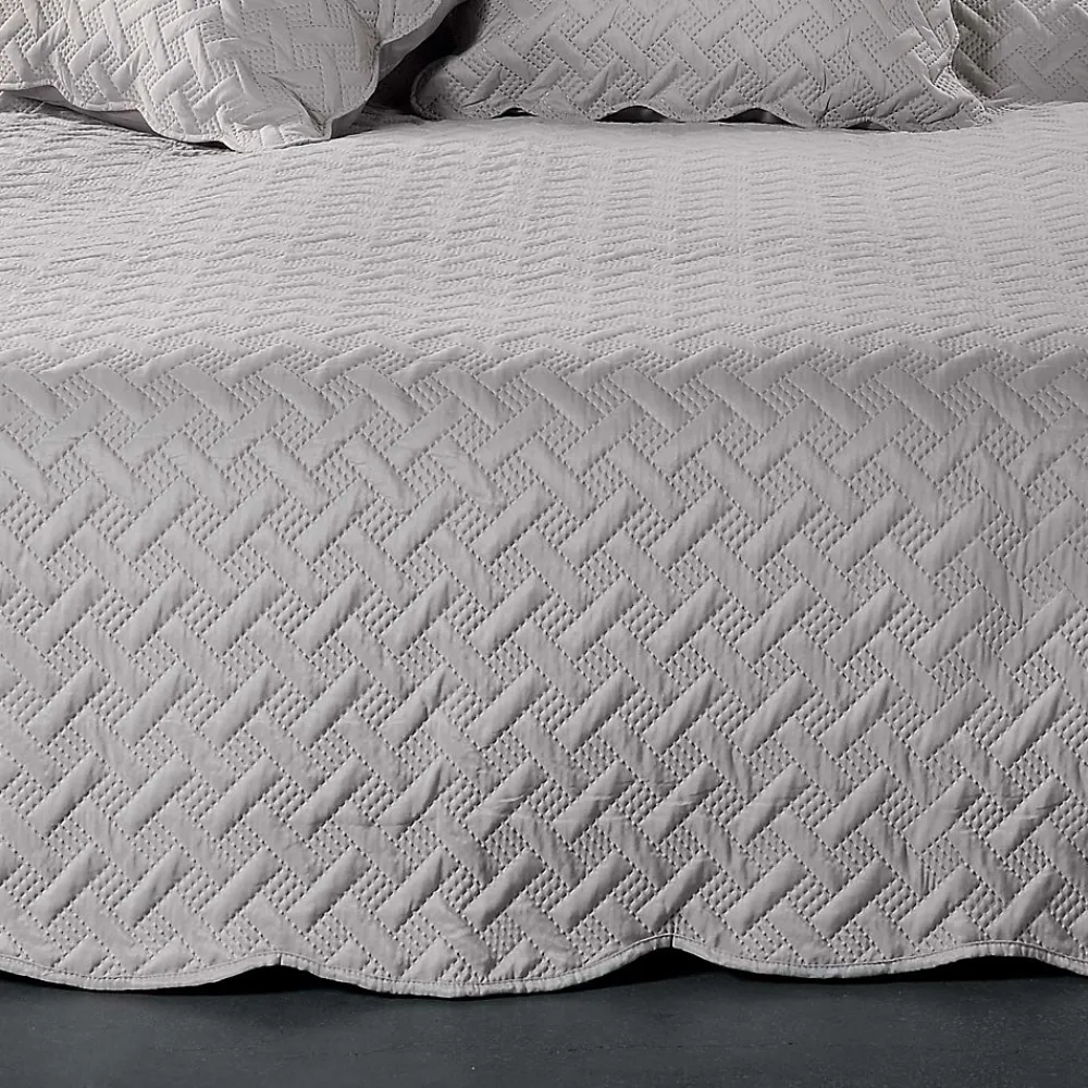 Couverture molletonné surpiquage graphique (150x150 cm - Gris clair)>Linder Discount