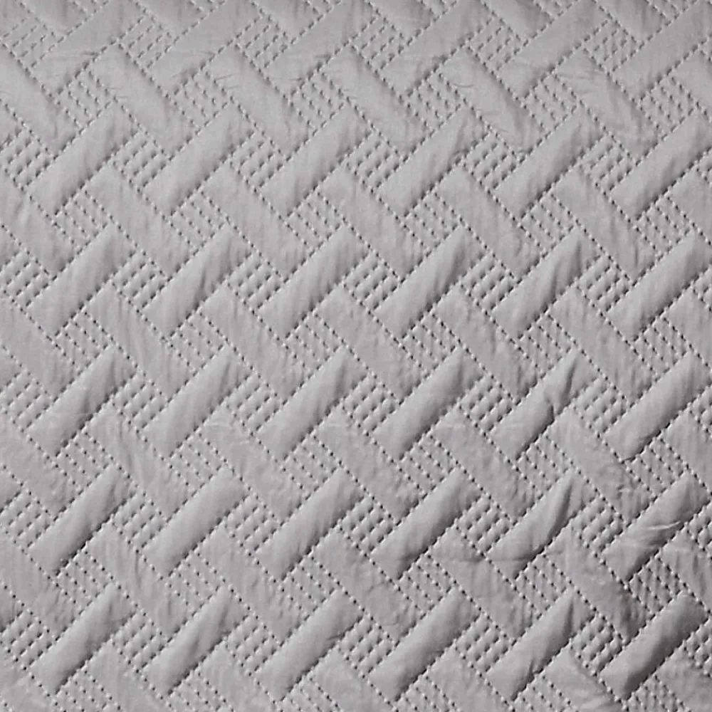 Couverture molletonné surpiquage graphique (150x150 cm - Gris clair)>Linder Discount